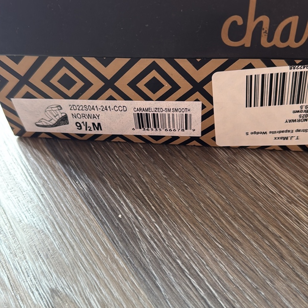 NIB Charles David Brown Tan Wedge Straw Strappy Espadrille Sandals 9.5 - Picture 4 of 7